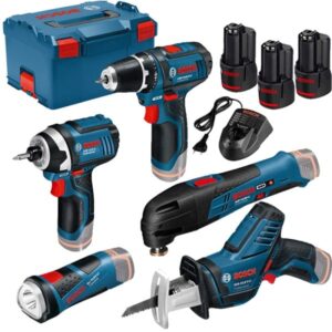 5 Scule Bosch 12V 3acumulatori LI-ion+L-BOXX GSR/GDR/GSA/GOP/GLI - imagine 1