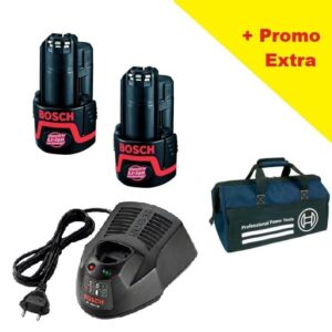 Bosch Kit Set Alimentare 2x12V 2,0Ah, Incarcator + Geanta Promo - imagine 1