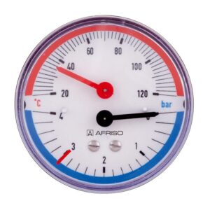 Termomanometru Axial 1/2" Afriso TM80 0-120*C 0-6bar 63342 - imagine 1