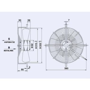 Ventilator Industrial Axial D315 YWF4E-315S - imagine 2
