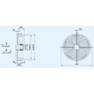 Ventilator Industrial Axial D350 YWF4E-350S - imagine 2