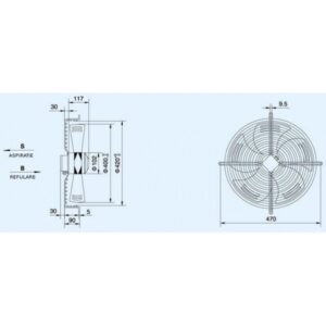 Ventilator Industrial Axial D400 YWF4E-400S - imagine 2
